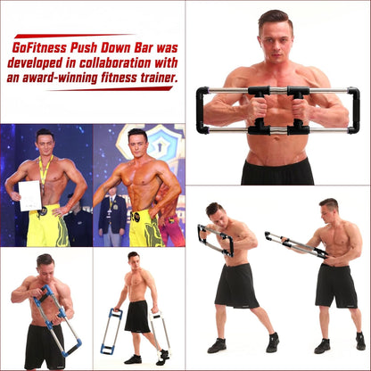 Push down Bar, Chest Exerciser at Home Workout Equipment | Upper Body Strength Trainer for Chest, Arm, Shoulder, Back and Abs, Home Fitness Equipment