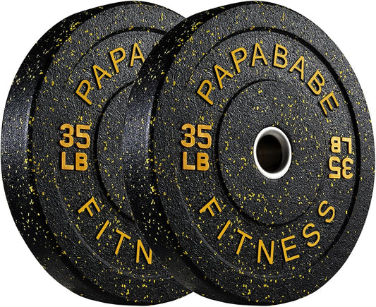 Weight Plates, 2-Inch Weights Plates Set, Floor Protective Rubber Weight Plates, 10-600Lbs Bumper Plates for Barbell Strength Training & Weightlifting (Single/Pair/Full Set)