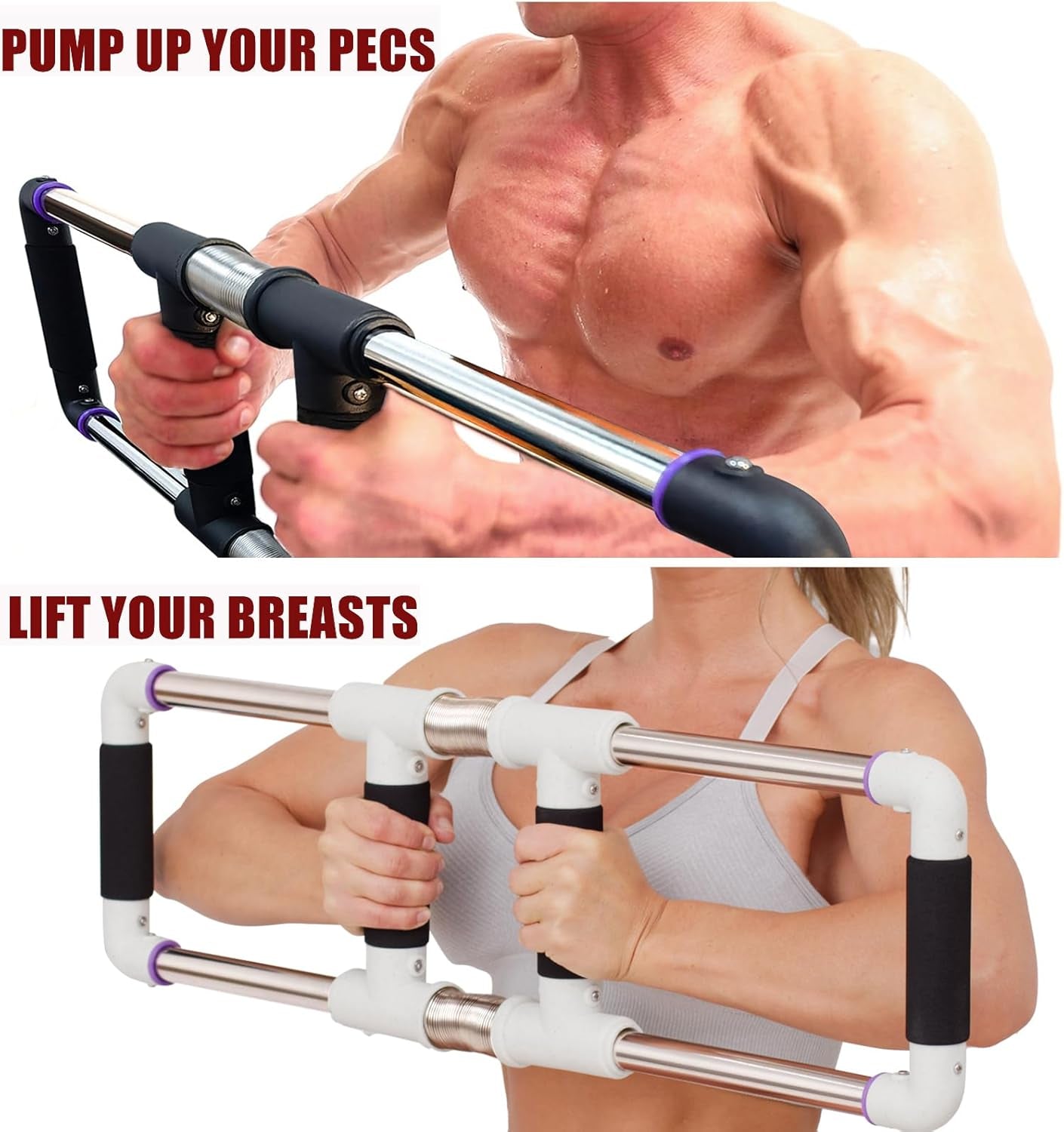 Push down Bar, Chest Exerciser at Home Workout Equipment | Upper Body Strength Trainer for Chest, Arm, Shoulder, Back and Abs, Home Fitness Equipment