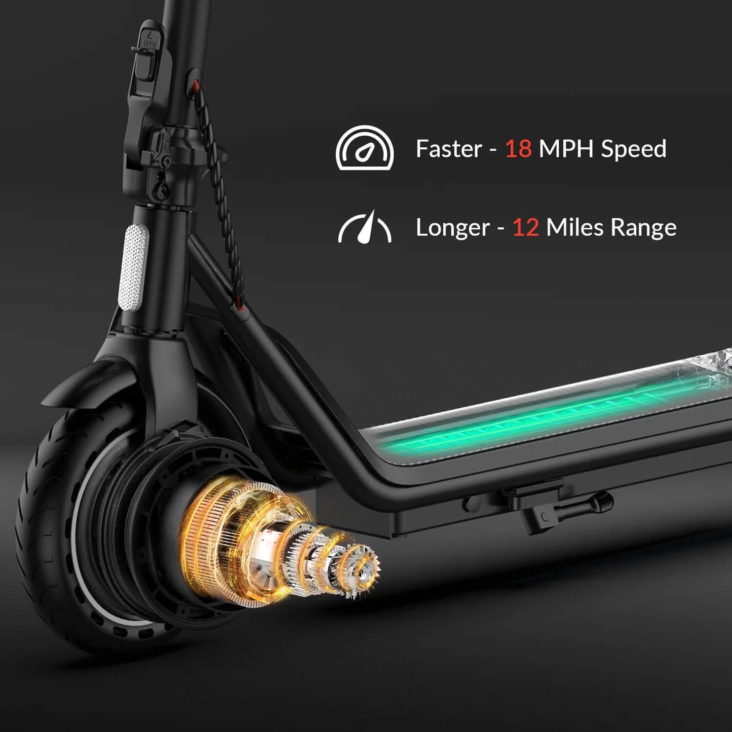 W16S 300W Electric Scooter with Turn Signal, 8.5” Solid Tires, 18Mph & 12Miles Range, Folding Commuting E-Scooter for Adults with APP Control, UL 2272