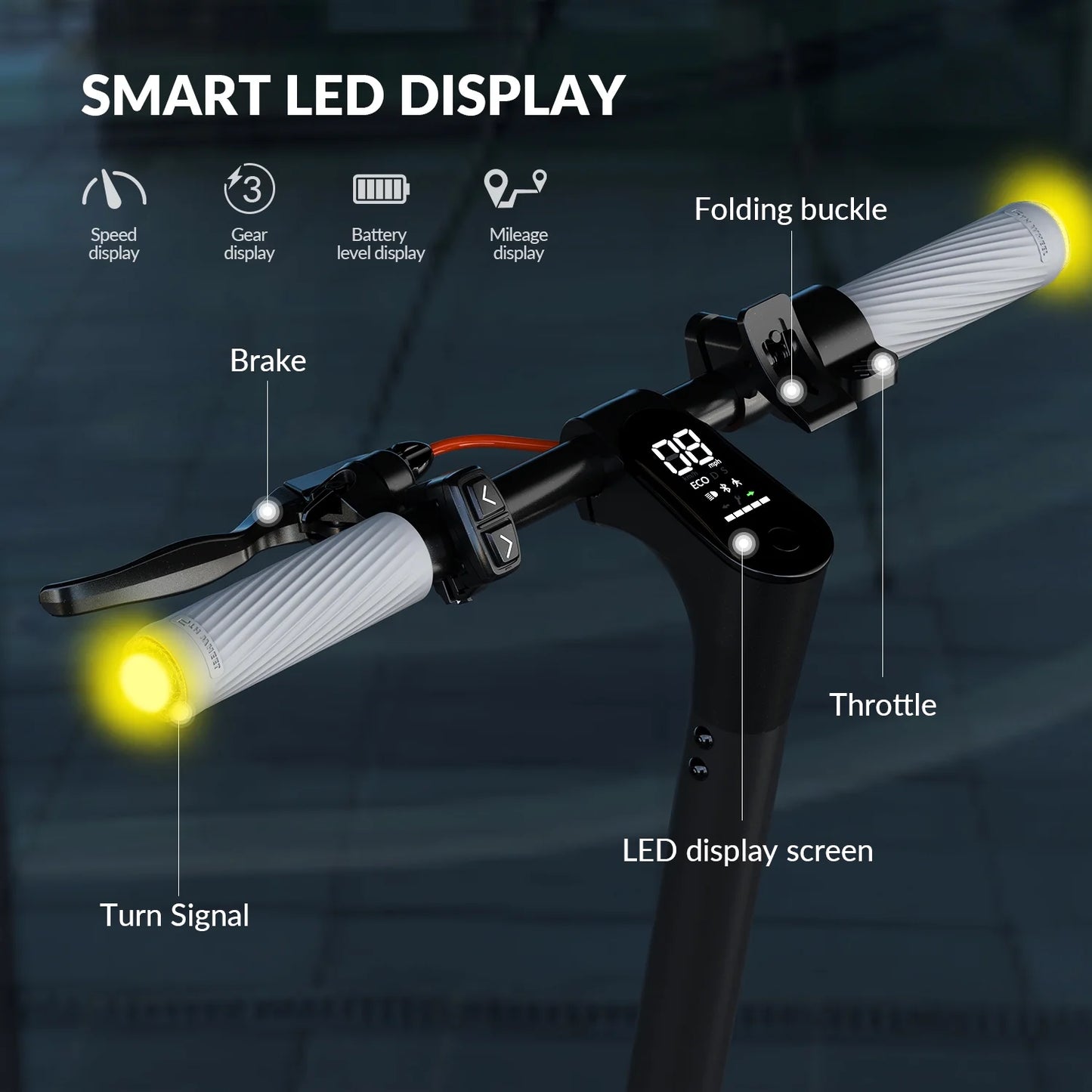 W16S 300W Electric Scooter with Turn Signal, 8.5” Solid Tires, 18Mph & 12Miles Range, Folding Commuting E-Scooter for Adults with APP Control, UL 2272