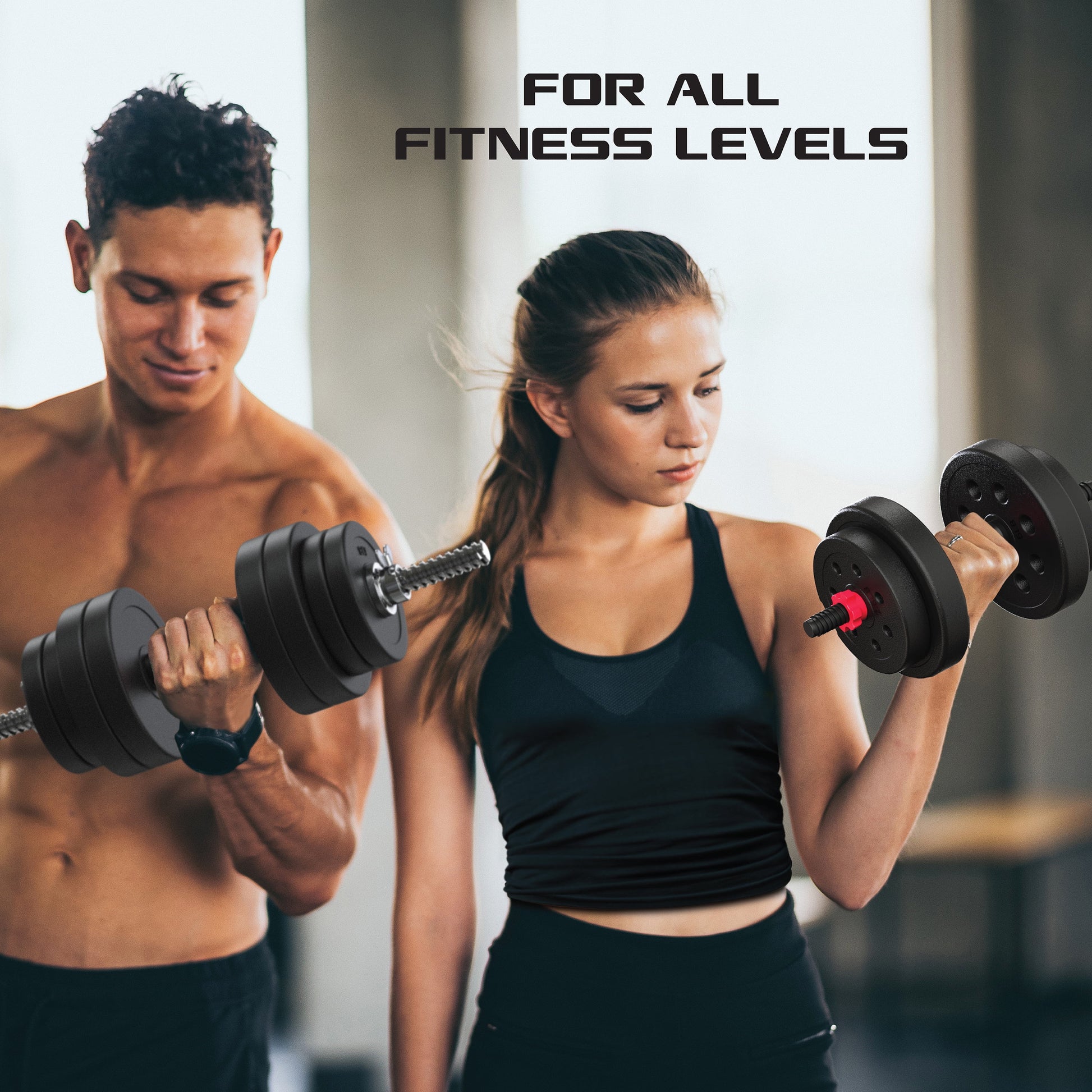 Smartbell Gym, 100Lbs. Adjustable Dumbbells, Kettlebells and Barbell Weight Set, Metal Barbell