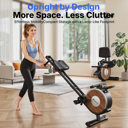 Magnetic Rowing Machine 350Lbs Weight Capacity, 16 Levels of Quiet Resistance, Bluetooth Rowing Machine for Home Workout
