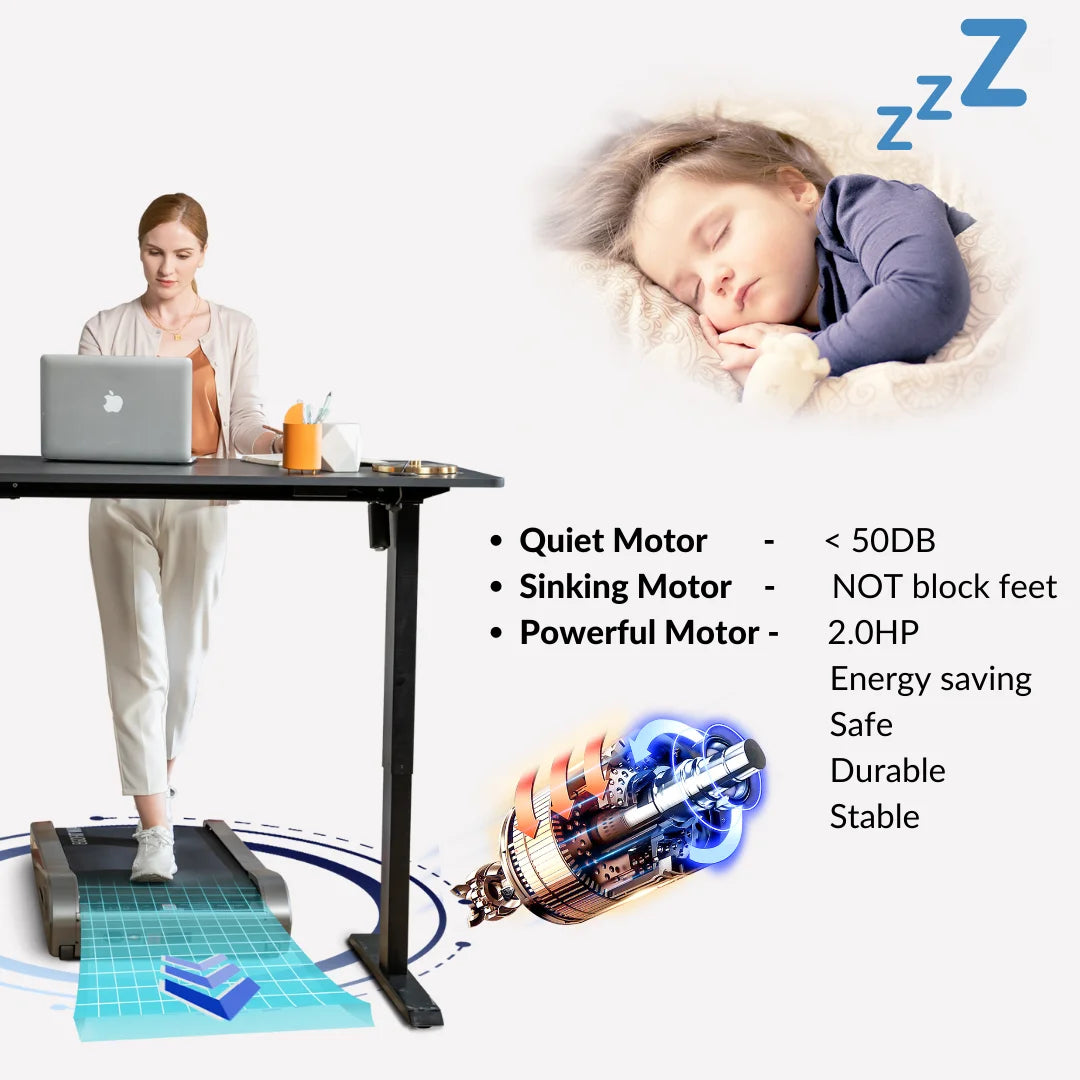 Walker Pro Smallest under Desk Electric Walking Treadmill for Home 2.0HP 5° Incline