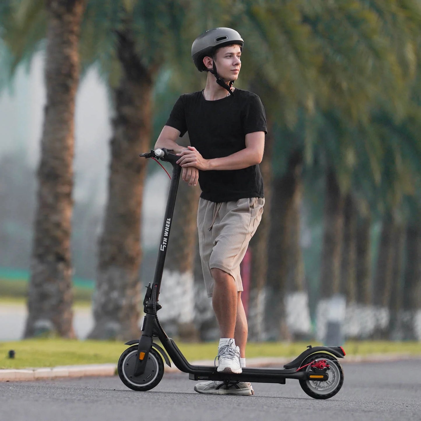 W16S 300W Electric Scooter with Turn Signal, 8.5” Solid Tires, 18Mph & 12Miles Range, Folding Commuting E-Scooter for Adults with APP Control, UL 2272