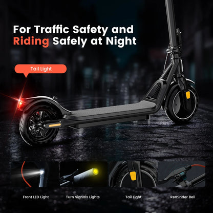 W16S 300W Electric Scooter with Turn Signal, 8.5” Solid Tires, 18Mph & 12Miles Range, Folding Commuting E-Scooter for Adults with APP Control, UL 2272