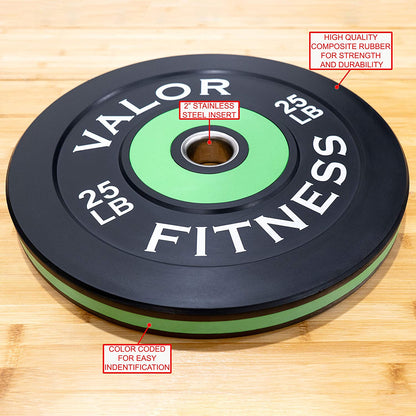 Olympic Bumper Plate Pro - Weight Plates - Lifting Strength Conditioning Cross Training Workouts – Sold in Singles, Pairs, Sets - Workout Equipment