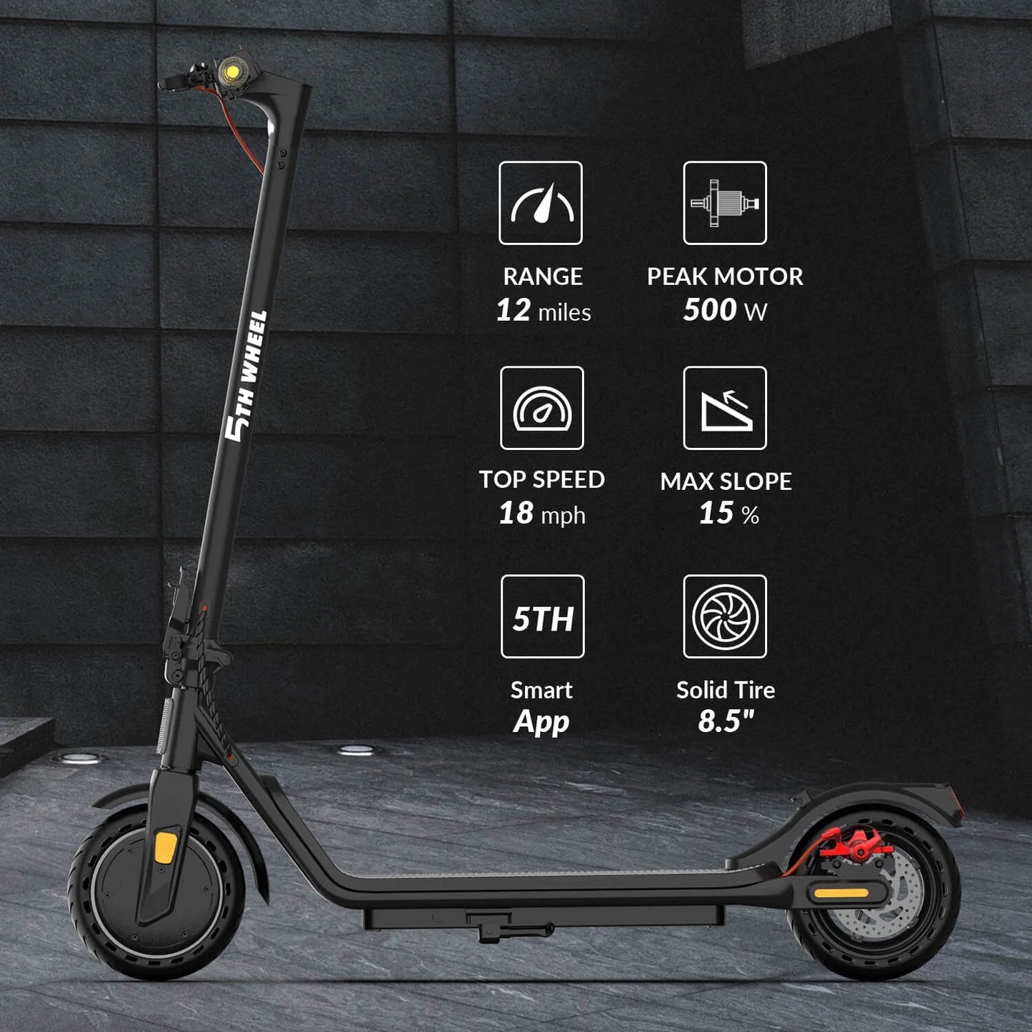 W16S 300W Electric Scooter with Turn Signal, 8.5” Solid Tires, 18Mph & 12Miles Range, Folding Commuting E-Scooter for Adults with APP Control, UL 2272